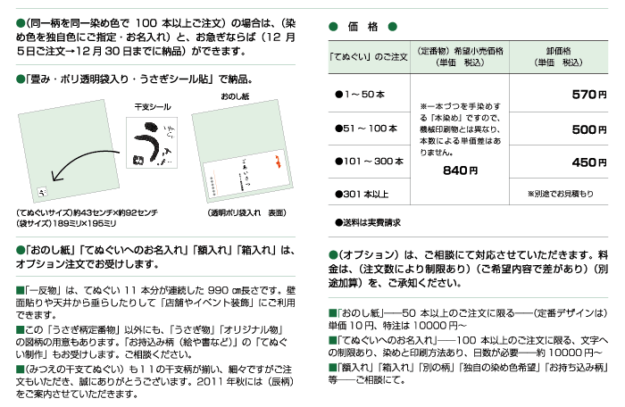 2011年　干支　うさぎ柄　手ぬぐい